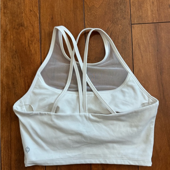 POPFLEX Celeste Mesh Crop Bralette in Coconut Cream - Picture 2 of 2